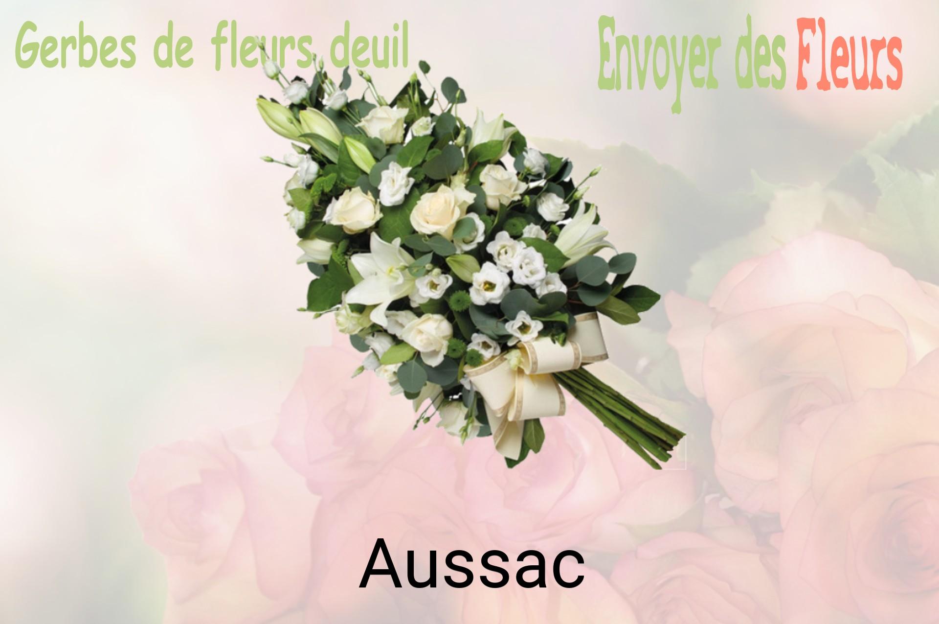 Gerbe de fleurs de deuil livrée à Aussac